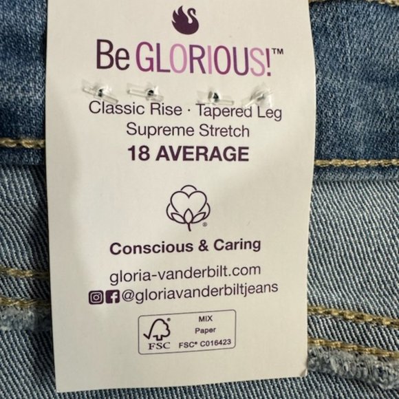NWT-Gloria Vanderbilt Callisto Jeans -18 Average - Picture 7 of 7